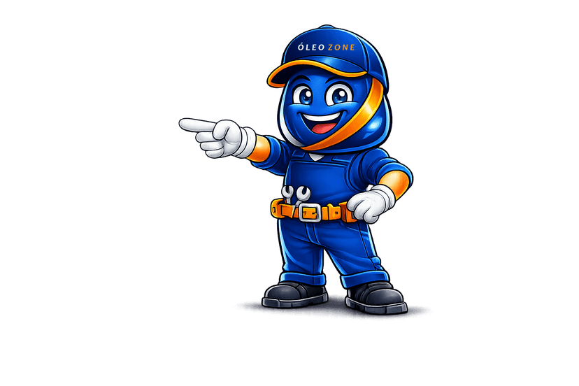 Mascote ÓleoZone apontando para WhatsApp